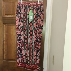 FARM Rio Pink and Green Cargo Pants Resort Wear